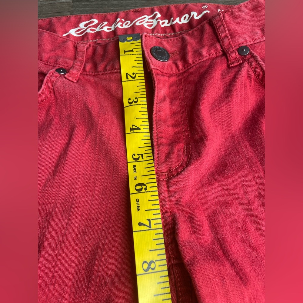 Eddie Bauer Slightly Curvy Skinny Denim Jeans Womens 6 Low Rise Colorful Red - Picture 12 of 16